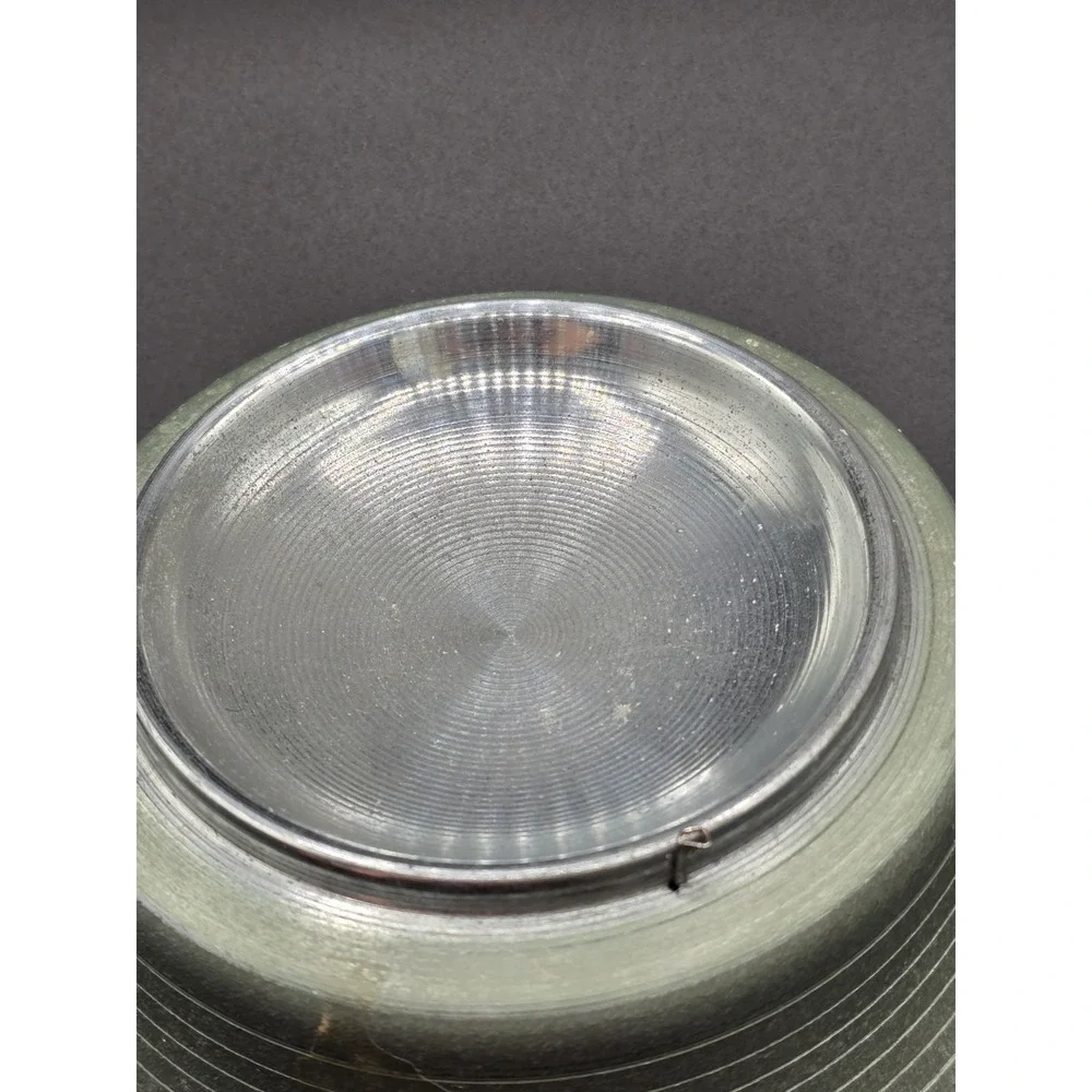 Faust Waltz Vtg Victorian Aluminum‎ Footed Vanity Powder Puff Music Trinket Box